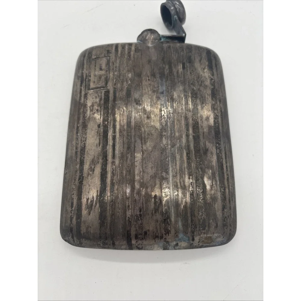 Vintage Silver Plated Hip Flask Ribbed Art Deco Style 7.5